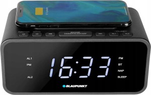 Radio z ładowarka indukcyjną budzik FM BT Blaupunkt CLR-B120 
