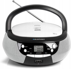 Boombox Radio kuchenne przenośne FM, CD/MP3, USB, Blaupunkt B4 PLL BK 