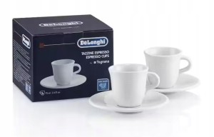 Porcelanowe filiżanki do espresso, 70 ml zestaw 2 szt. DeLonghi DLSC308 