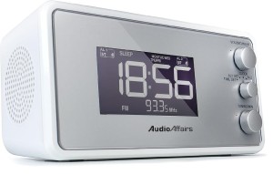 Radiobudzik radio sieciowe FM, 2 czasy budzenia AudioAffairs RW010 WH  NK