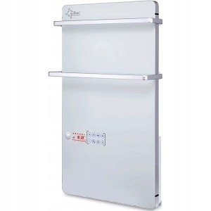 Grzejnik łazienkowy dekoracyjny szklany białe szkło SUNTEC Wellness 2000W