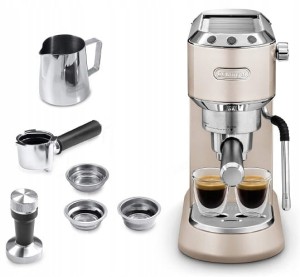 Ciśnieniowy Ekspres kolbowy do kawy spieniacz SLIM DeLonghi EC885.BG (Outlet) (1)