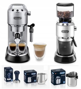 Ekspres ciśnieniowy do kawy kolbowy + młynek DeLonghi ECKG6821.M  (1)
