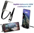 Kabel USB-C 240W Stojak Kątowy Podstawka na telefon Szybkie ładowanie 1.5m
