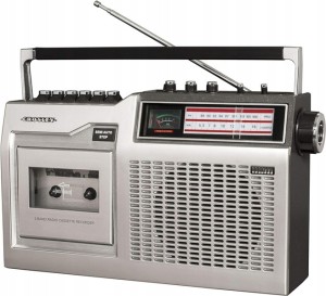 Radio retro magnetofon AM FM sieciowe bateryjne CROSLEY CT200