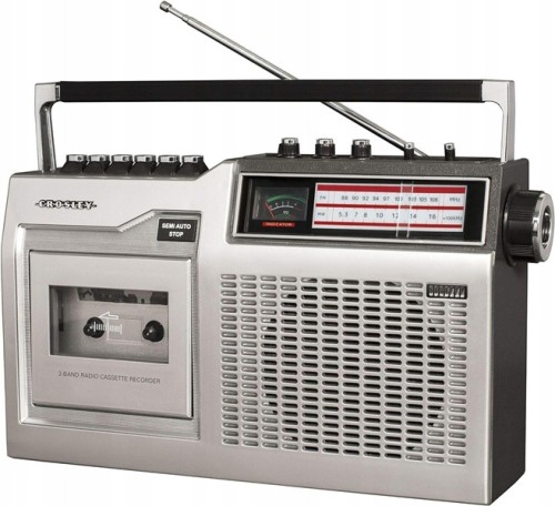 Radio retro magnetofon AM FM sieciowe bateryjne CROSLEY CT200
