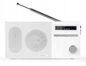 Małe radio sieciowe FM/DAB+/AUX, Bluetooth, budzik AudioAffairs DAB010 WH (Outlet)
