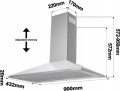 Okap kuchenny ścienny 90 cm A++ 370m³/h CIARRA CBCS9201