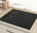 Płyta indukcyjna elektryczna 3 palniki 60 cm 7400W, Hermitlux IM3S