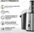 Sokowirówka 850W, 2 prędkości, duży otwór Twinzee SD80B