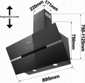 Okap kuchenny skośny pochłaniacz 90 cm CIARRA CBCB9736F