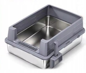 Metalowa toaleta kuweta dla kotów 70x50x31 stal nierdzewna 50l