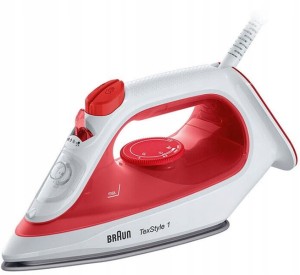 Żelazko parowe Braun TexStyle 1 SI1019 Red/white blokada kapania 
